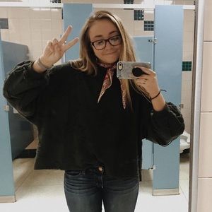 Free people gray ripped crewneck